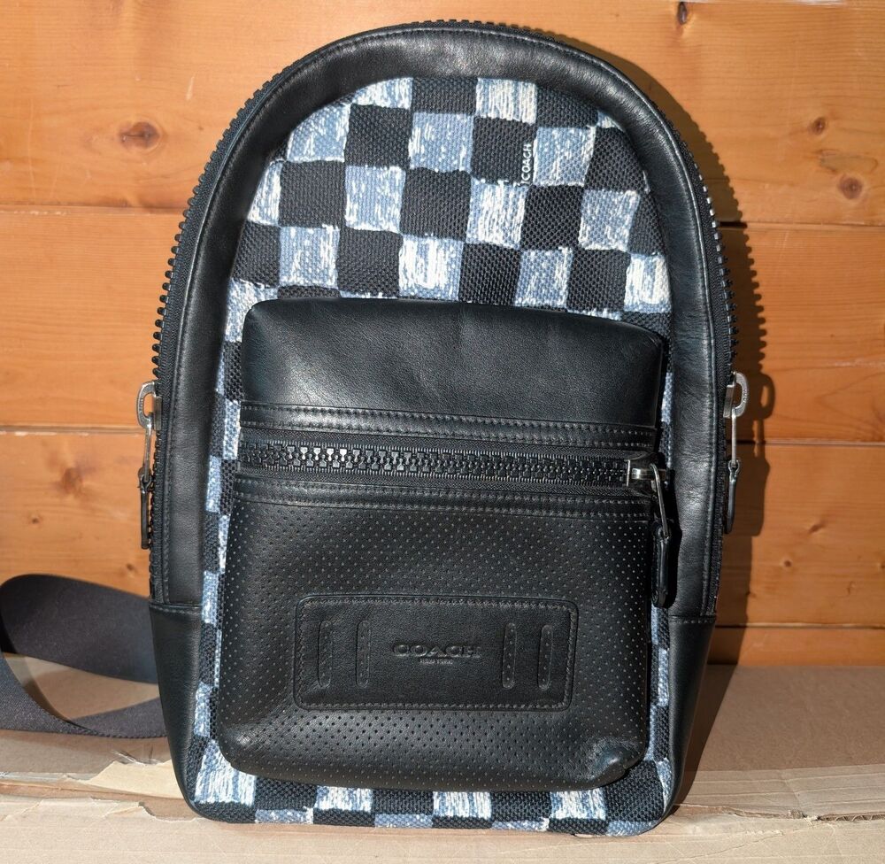 Coach Checkered Moto F11165 Terrain Pack mini backpack Unisex Men's Sling Bag - Picture 2 of 12
